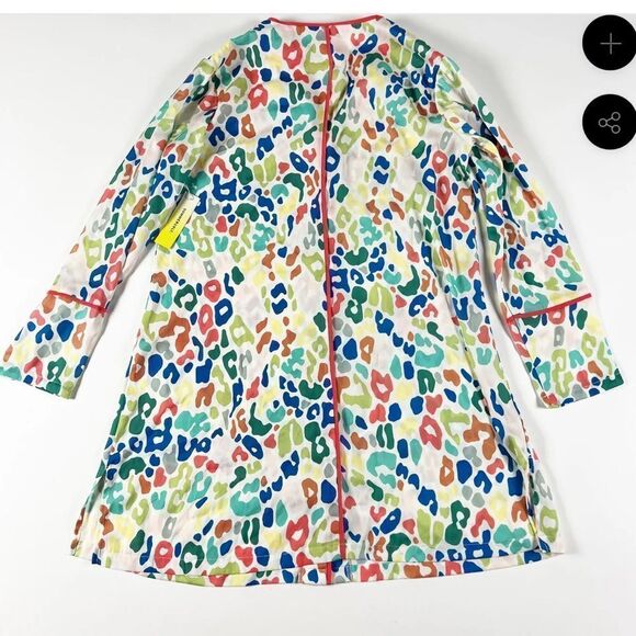 Summersalt The Cloud 9 Silky Button Front Multi Cheetah Leopard Shirt Top XS - Picture 2 of 8